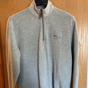 TOMMY BAHAMA MENS PULLOVER, LOGO, GRAY, LG, COTTON